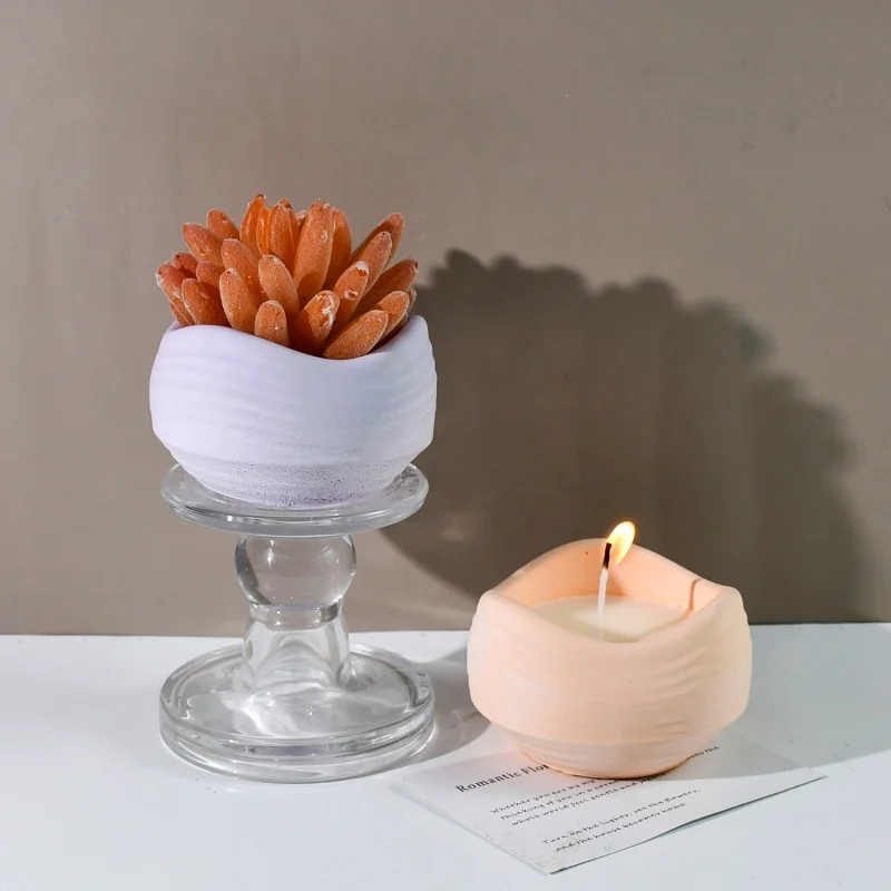 Волнообразная форма чашка для свечи силиконовые формы сделай сам гипсовый