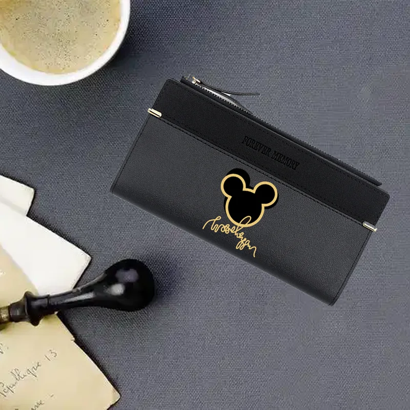 Кошелек на молнии с Микки Маусом Disney женские длинные кошельки модная большая