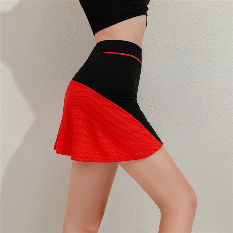 

Mini Sport Skirt Women Golf Badmintion Running Tennis Ruffled Skirt High Waist Skort Sport Patchwork Quick Dry For Cycling Yoga