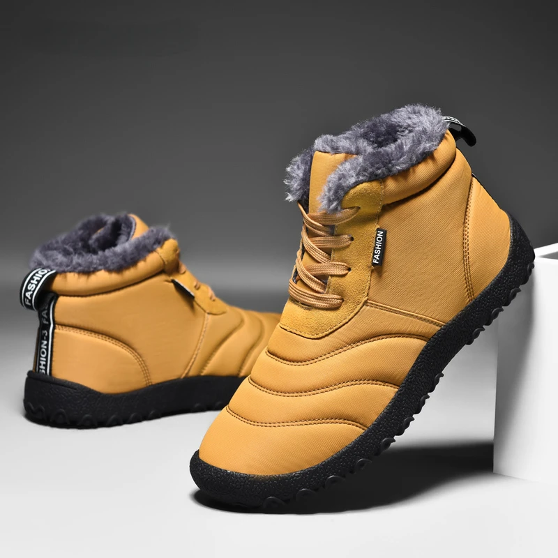 

Winter Men's Boots Warm Plush Snow Shoes Concise Retro Ankle Boot Men Classics Outdoor Shoes Safety Work Footwear boots men