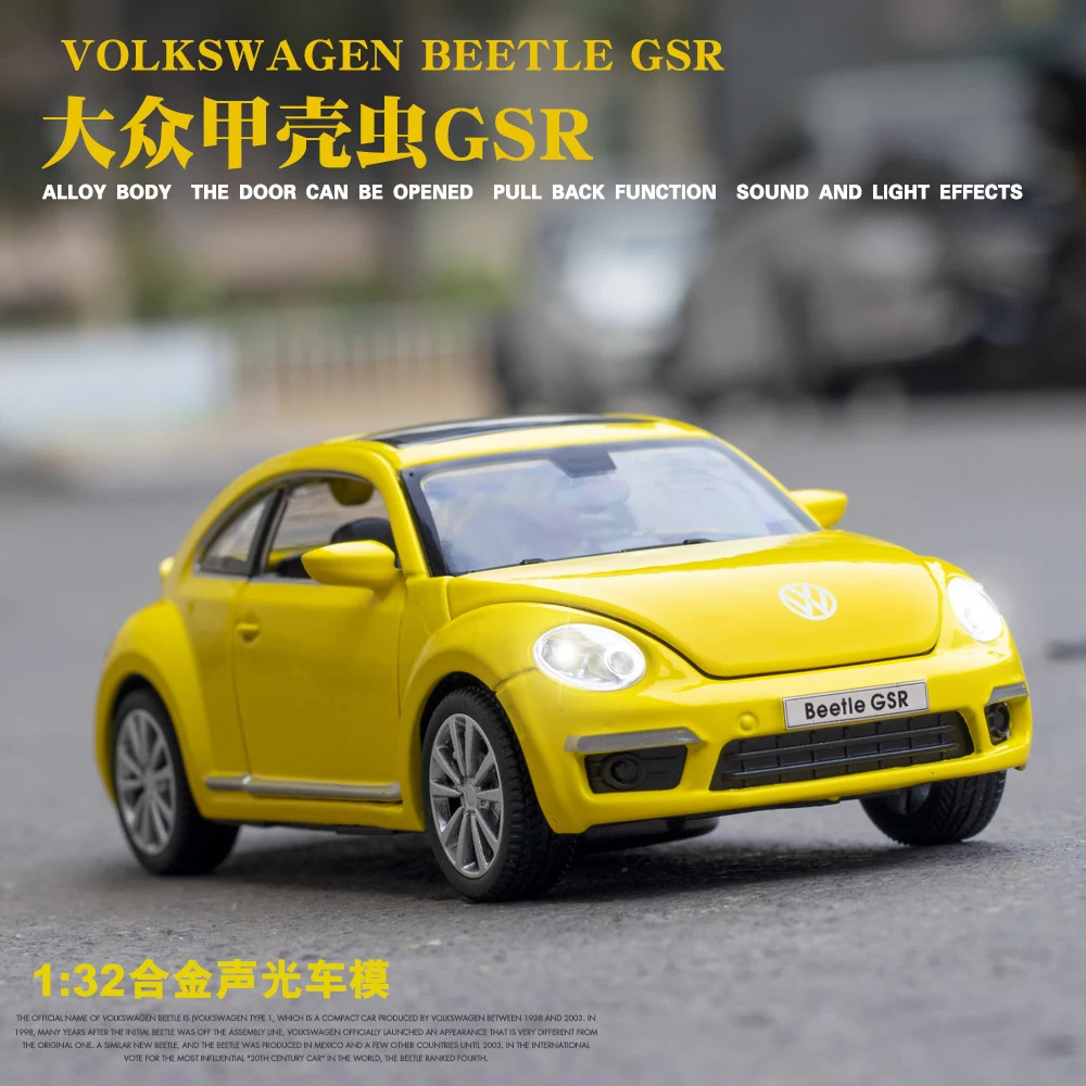 

Alloy Model Car Diecast 1/32 BEETLE GSR Classic Miniature Retro Metal Vehicle Simulation Birthday Gifts Boys Children Hot Toys