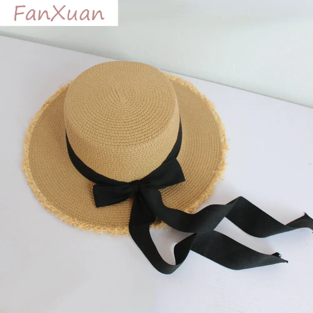 

Женская летняя шляпа с широкими полями, с бантом