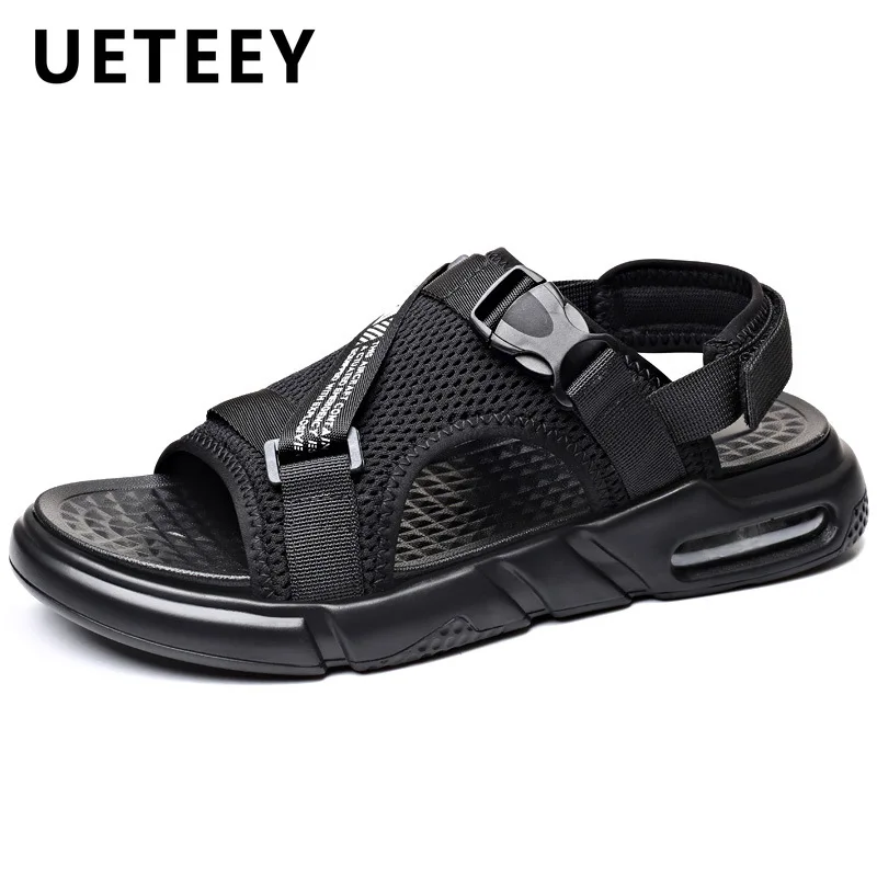 

Sandals Summer 2022 New Men's Breathable Casual Footwear Male Comfortable Black Beach Shoes Non-slip Chaussures Sandały Męskie