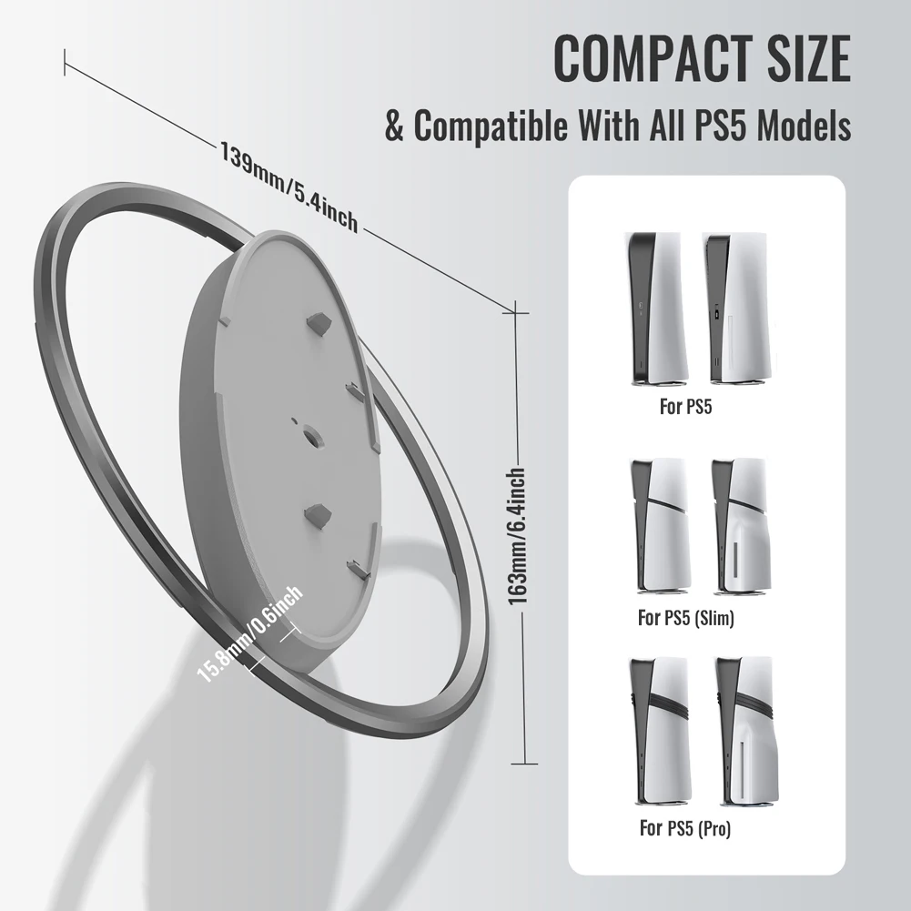 Портативная металлическая вертикальная подставка для PS5 Pro/PS5 Slim/PS5 Slim
