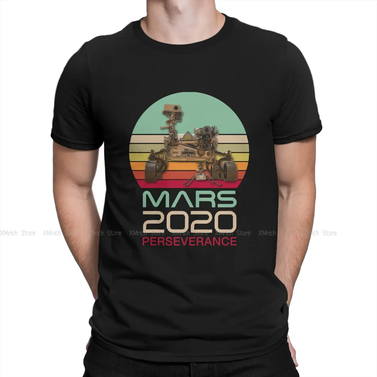 

Perseverance Essential Man's TShirt Mars 2020 Space Explorers Crewneck Tops 100% Cotton Funny High Quality Birthday Gifts