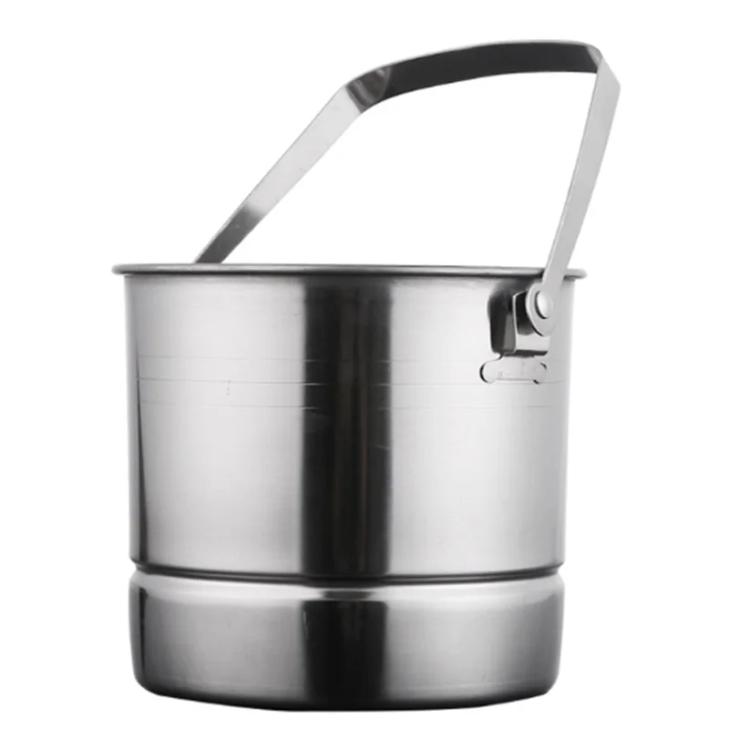 

Ice Bucket Portable Stainless Steel Ice Bucket Champagne Ice Bucket Bar Ice Bucket Metal Bucket With Water Barrier 1L