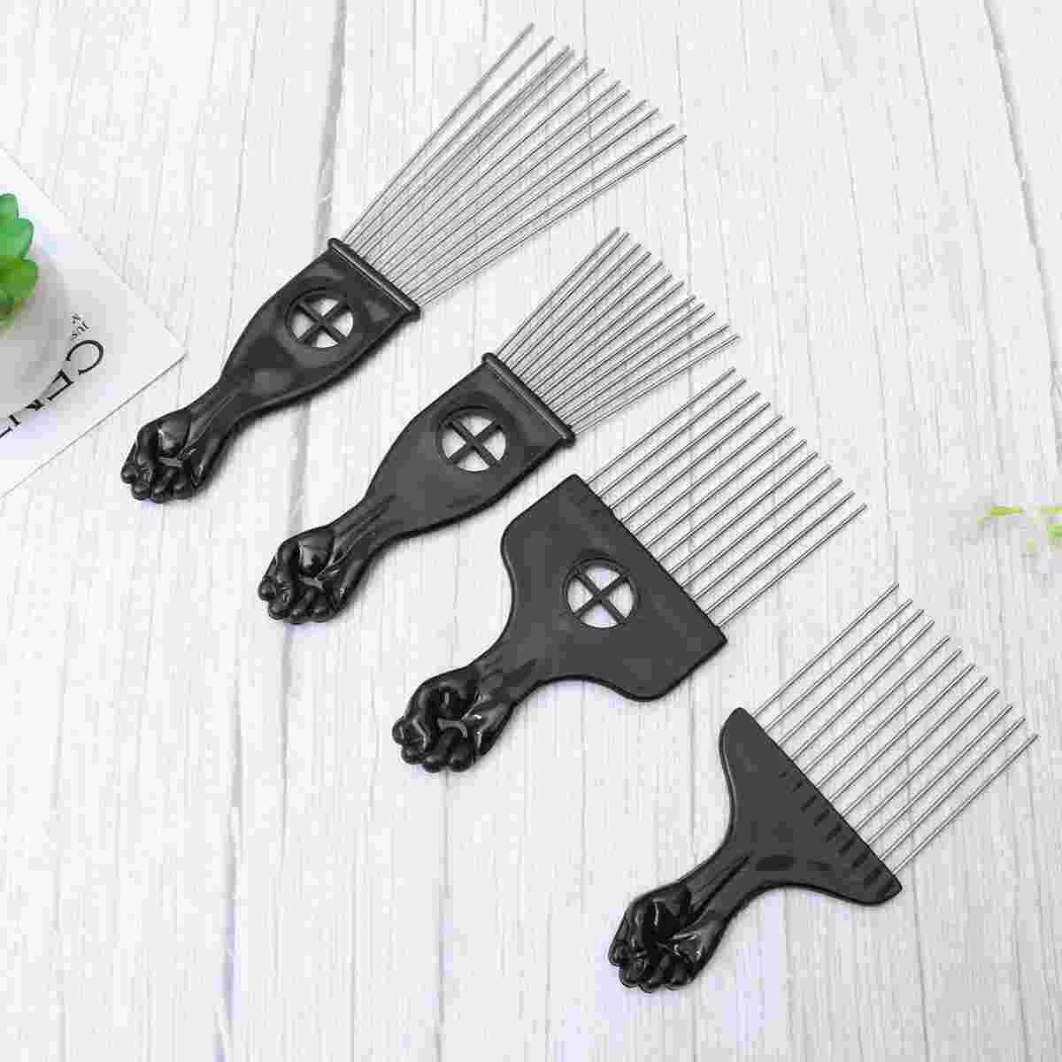 

Comb Hair Pick Metal Afro Parting Barber Brush Salon Kit Groomning Hairstyling Combs Pintail Detangler Lifting Fist