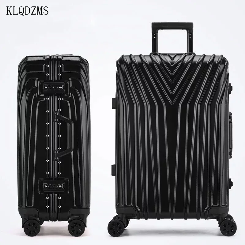 KLQDZMS Trolley Case Aluminum Frame Luggage Strong And Durable Female Universal Wheel Suitcase 24 Inch Thickened Password Box