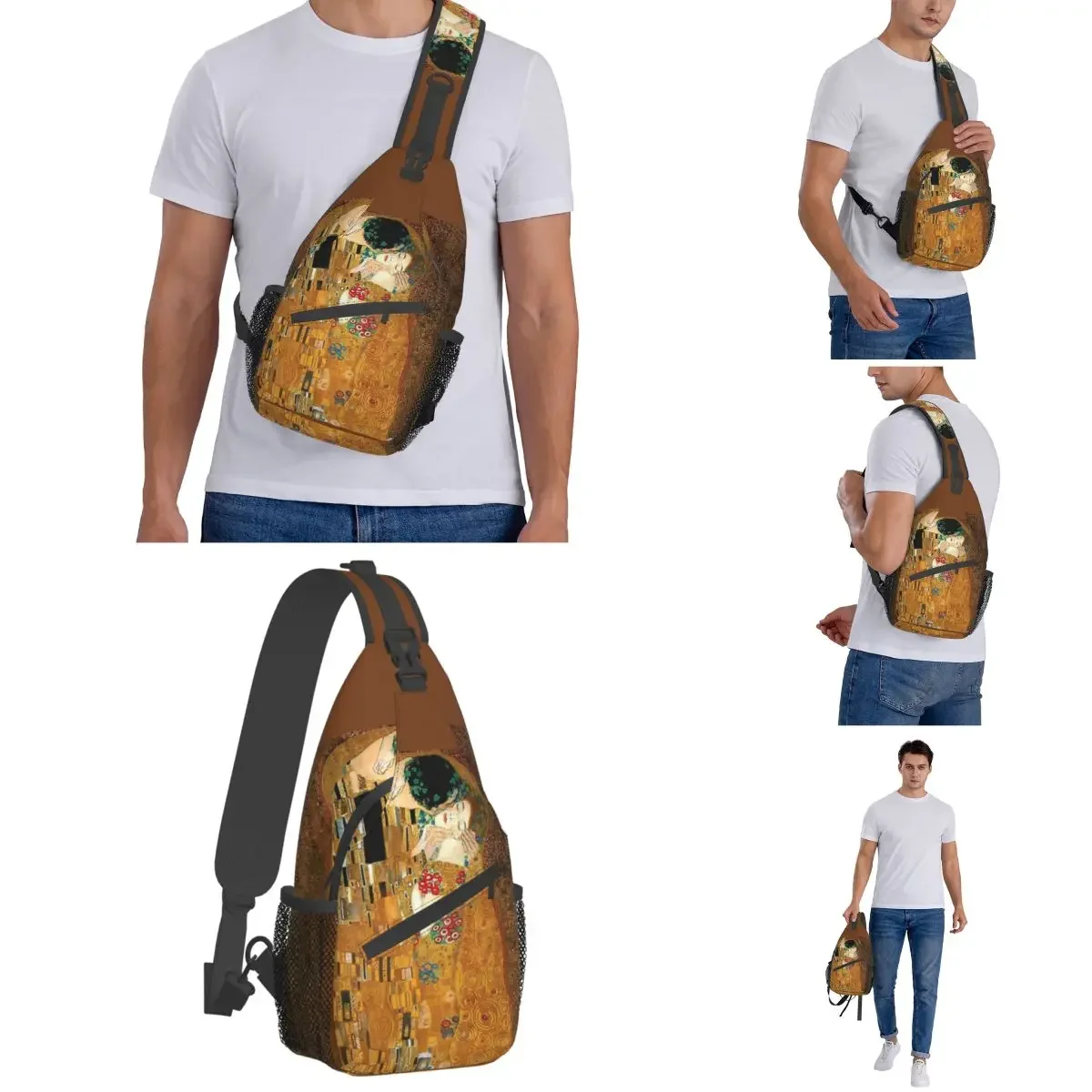 Кросс-боди Сумка-слинг Klimt Kiss крутая нагрудная сумка Густава Климта Фриас