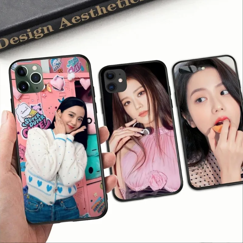 Корейский чехол BP JISOO для смартфона iPhone 14 13 12 11 XS X 8 7 6 Plus Mini Pro Max SE 2022 черный мягкий