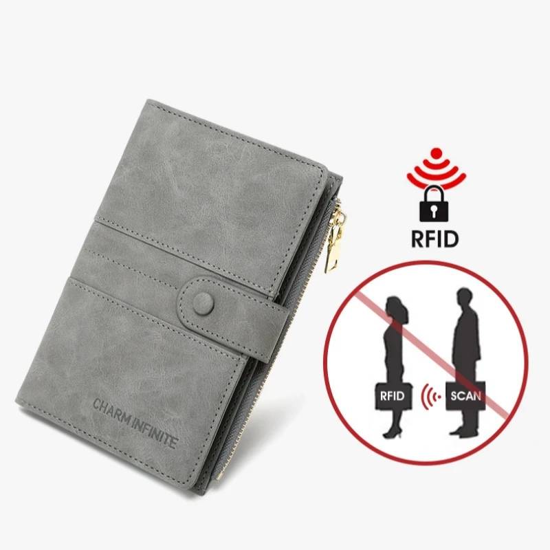 Фото Новый антивандальный RFID-чехол для паспорта с молнией и застежкой, многофункциональный дорожный футляр для документов №2