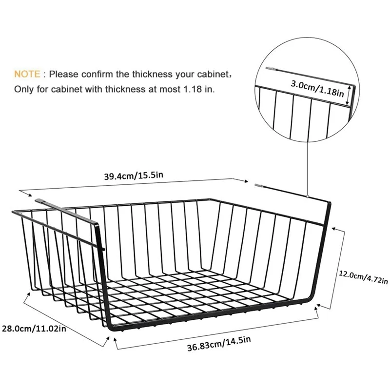 Акция! Набор из 4 корзин для хранения под полками стеллажи настольного стола