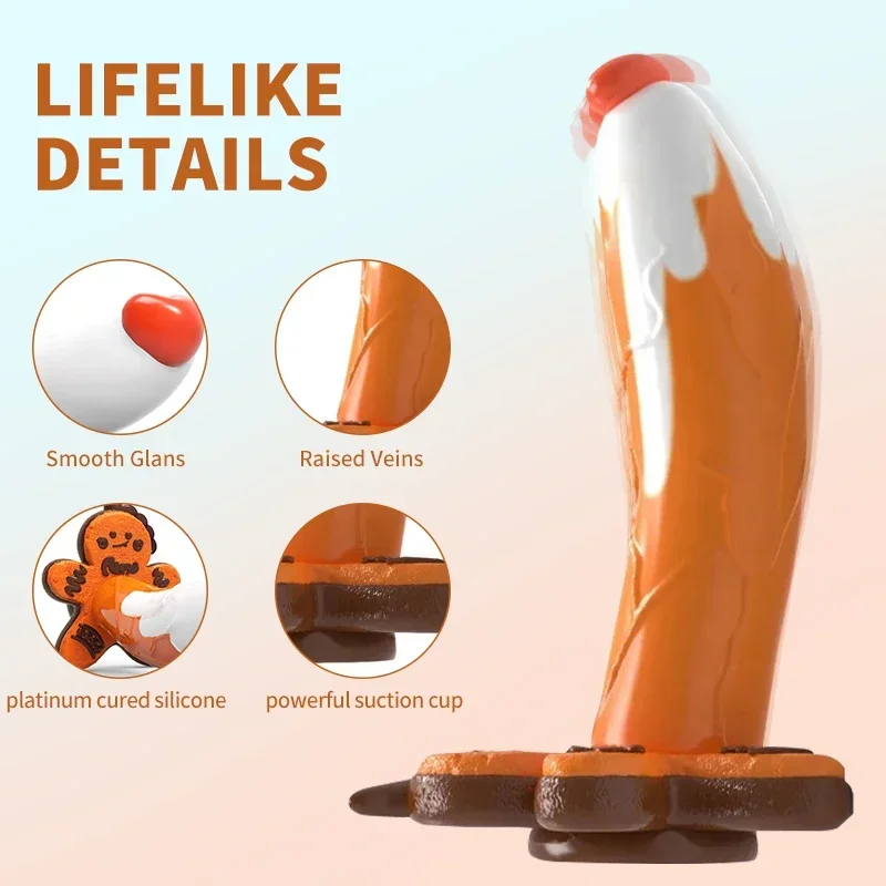 Monster Dildo Silicone Fantasy Colourful Cute Gingerbread Man Strong Suction Cup Dragon Anal Plug Sex Toys for Women