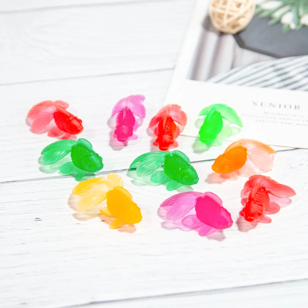 10pcs Simulation Goldfish Baby Bath Toys Soft Rubber Fish Kids Toys Water Play Beach Toy Educational Learning Toys for Children