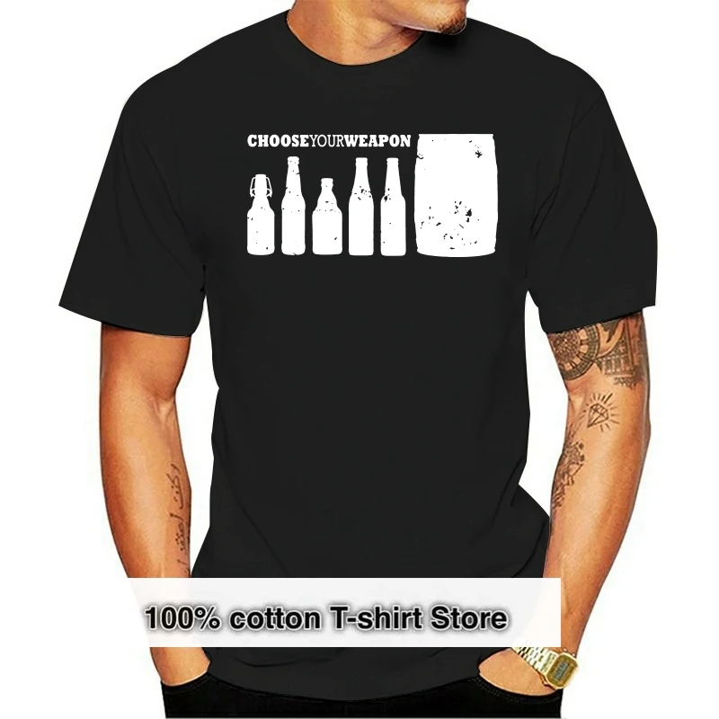 

2019 CHOOSE YOUR WEAPON I T-SHIRT Beer Cerveza Fun Drinker Bar Fly Alcohol Brewery