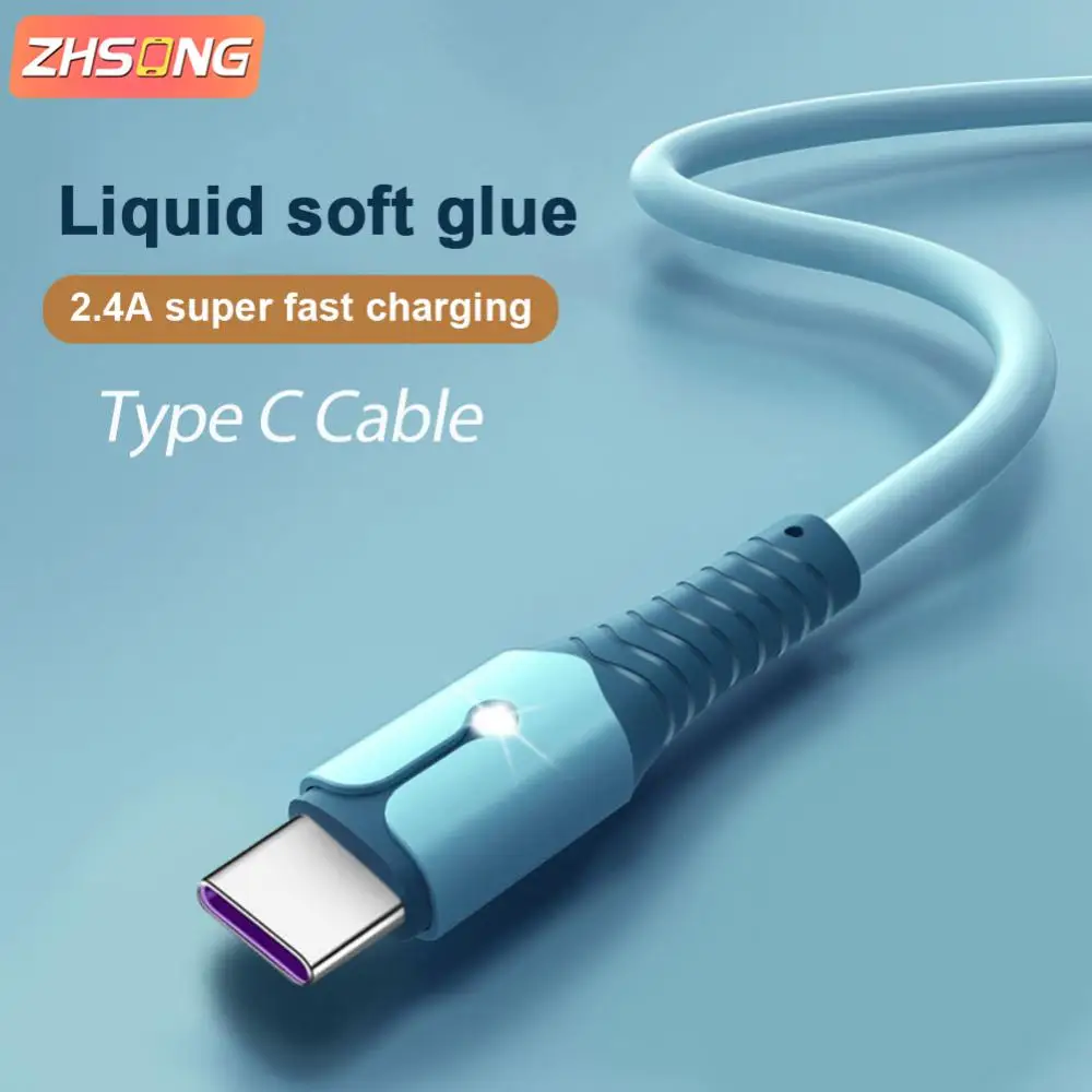 ZHSONG Quick Charge USB Cable For Samsung S10 S20 Xiaomi Mi 11 Mobile Phone Charger Cord Data Charger Wire 1/1.5M Quick Charge