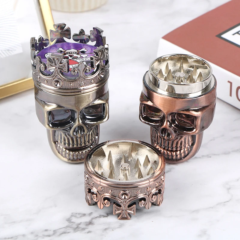 

3 Layers Men Skull Head Shape Grinder Portable Herb Tobacco Herb Spice Crusher Hookah Smoking Accessories