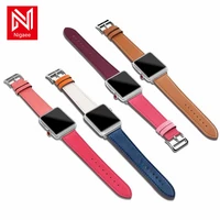 leather strap for apple watch 7 se 6 5 3 2 band replacement accessories iwatch 4 bracelet solo loop 38mm 40mm 42mm 44mm 45mm
