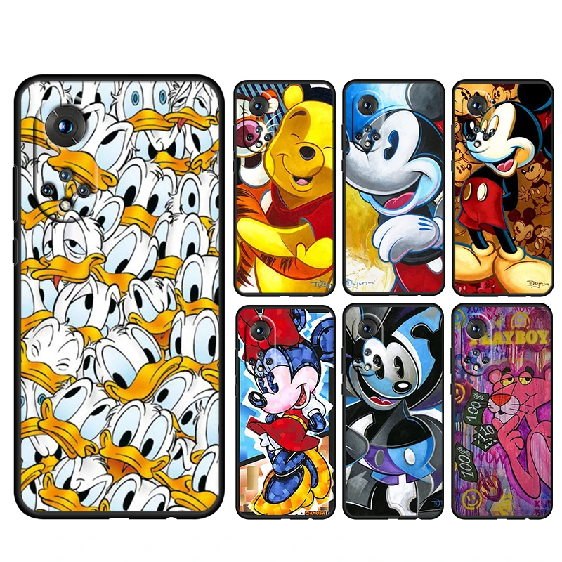 

Disney Mickey Cute For Honor 70 60 50 X30 9C 9X 9A 8X MAX Pro Plus Lite SE Soft Silicone Black Phone Case