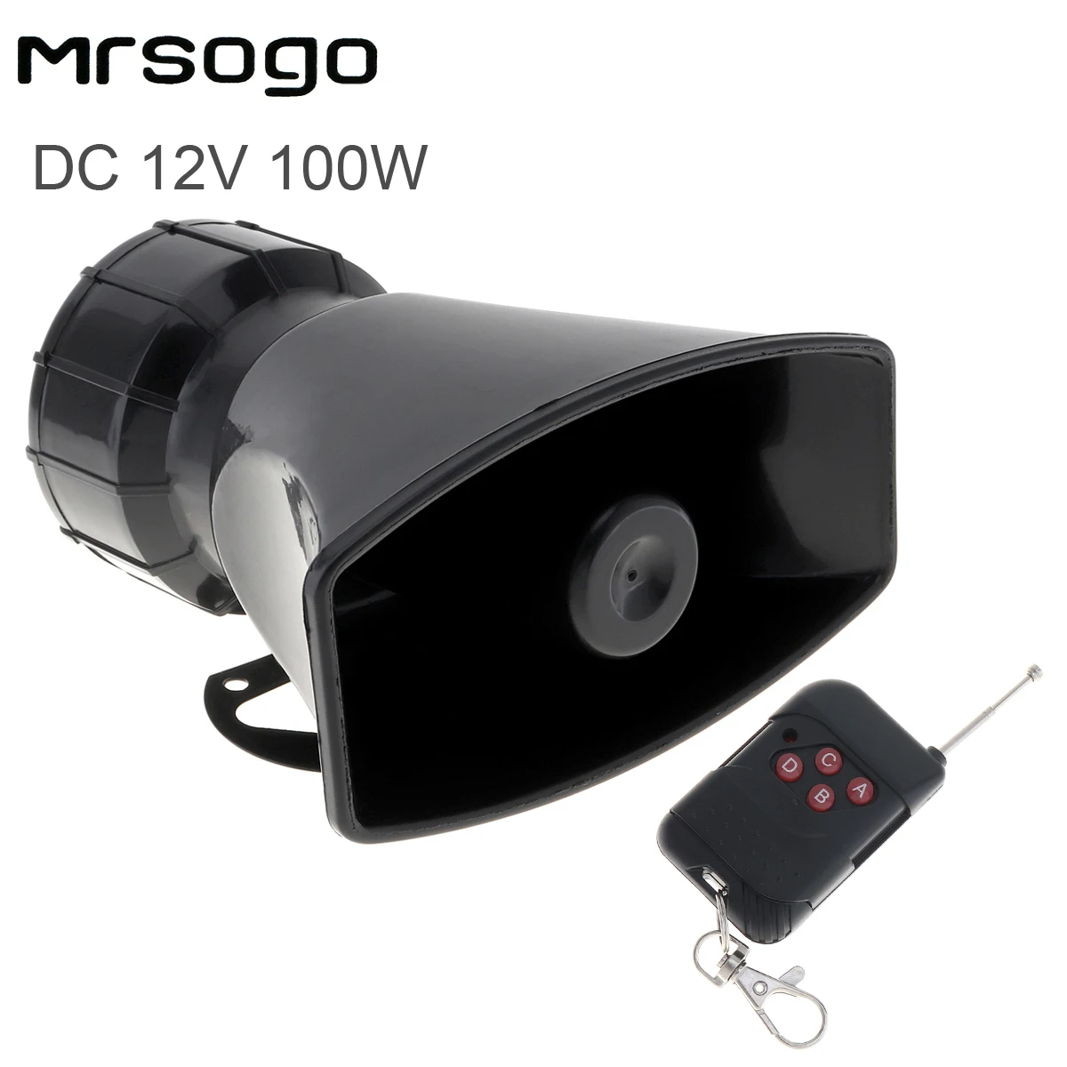 

12V 100W 7 Sounds Loud Car Warning Alarm Fire Siren Horn Speaker Loudspeakers with Remote Controller for Cars Vehicles