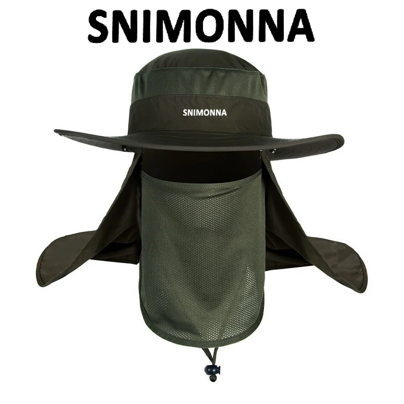 Уличная рыбацкая шляпа с широкими полями панама чехлом на шею мужская летняя