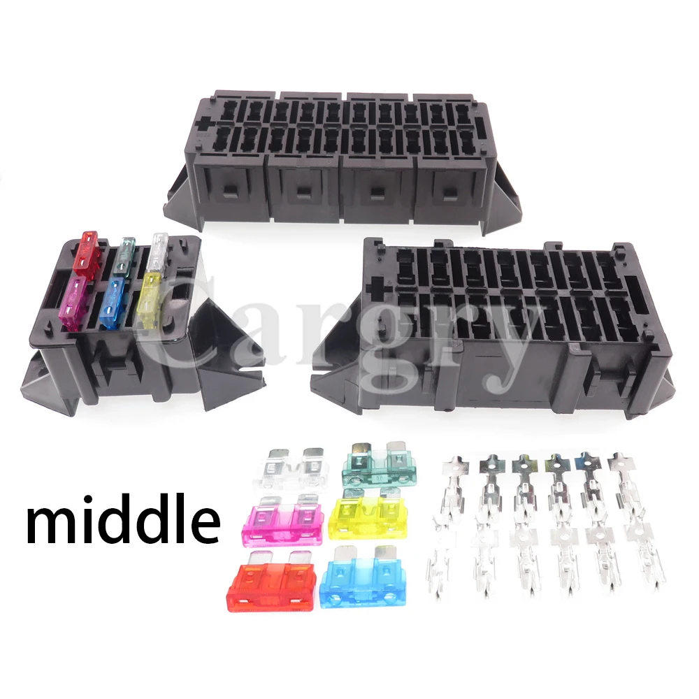 

1 Set 6 14 20 Ways Middle Automotive Multi-circuit Assembly Control Box with Terminals Car Fuse Holder Box Blade Fuse Block