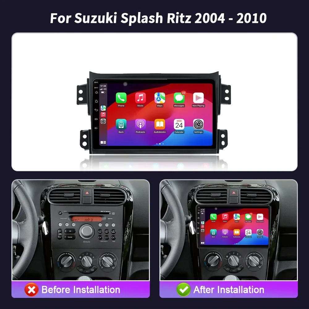 Bluetooth Carplay экран автомобильный радиоприемник мультимедийная навигация Android 14 для