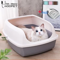 hoopet cats litter box cat toilet litter cat anti splash for pet cat tray with scoop clean toilette home plastic sandbox cat