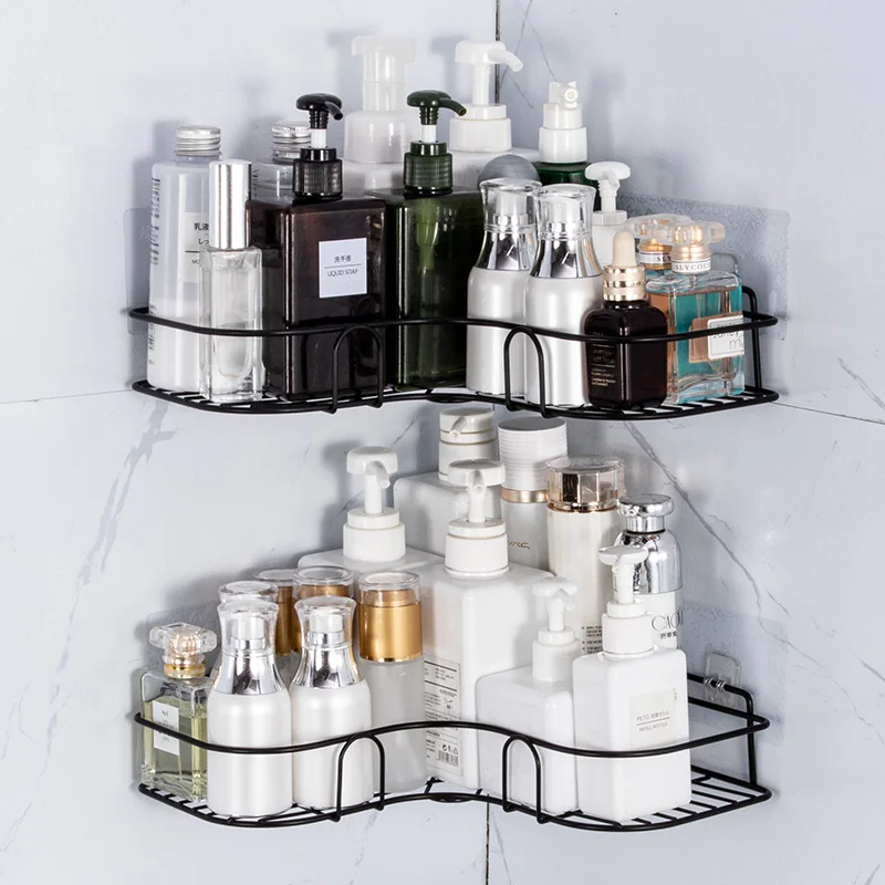 Bathroom Corner Storage Rack Shower Shampoo Holder Shower Organizer Shower Storage Shelf No Drilling Shower Basket Shelves