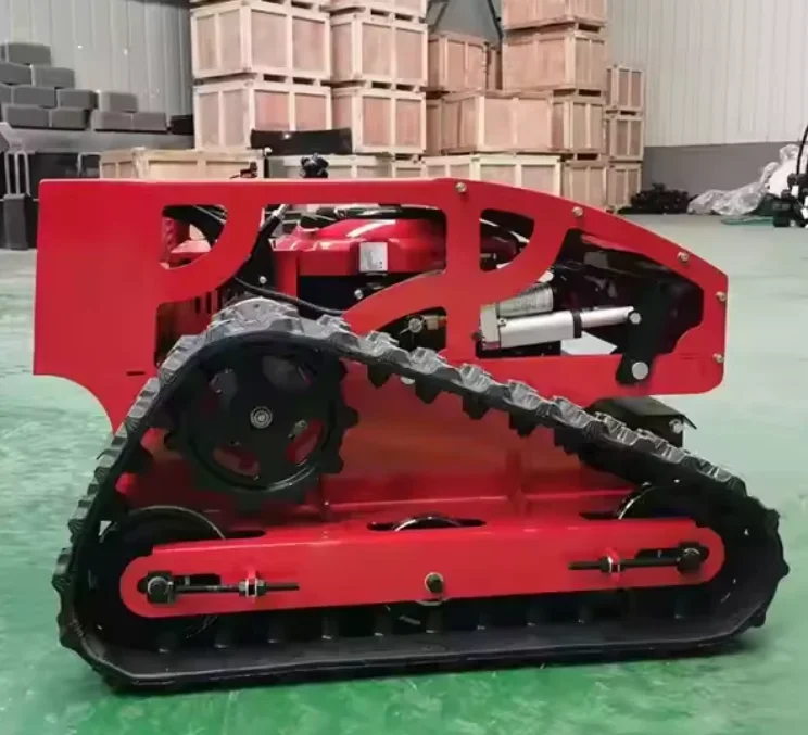 Бензиновая газонокосилка с дистанционным управлением гусеничная вездеходная