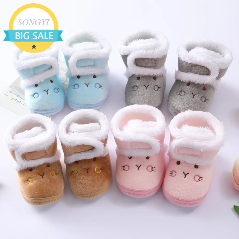 

0-18M Children's Cotton Shoes Toddler Shoes Winter Warm Newborn Toddler Boots Baby Girls Boys Shoes Soft Sole Fur Snow Boots