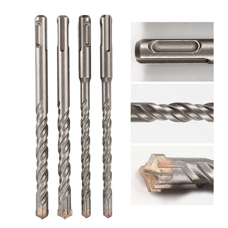 

Round Shank Cross Electric Hammer Drill Bit 110/160/210mm 4 Cutters SDS Plus Tips Concrete Wall Brick Block Masonry Drilling Bit