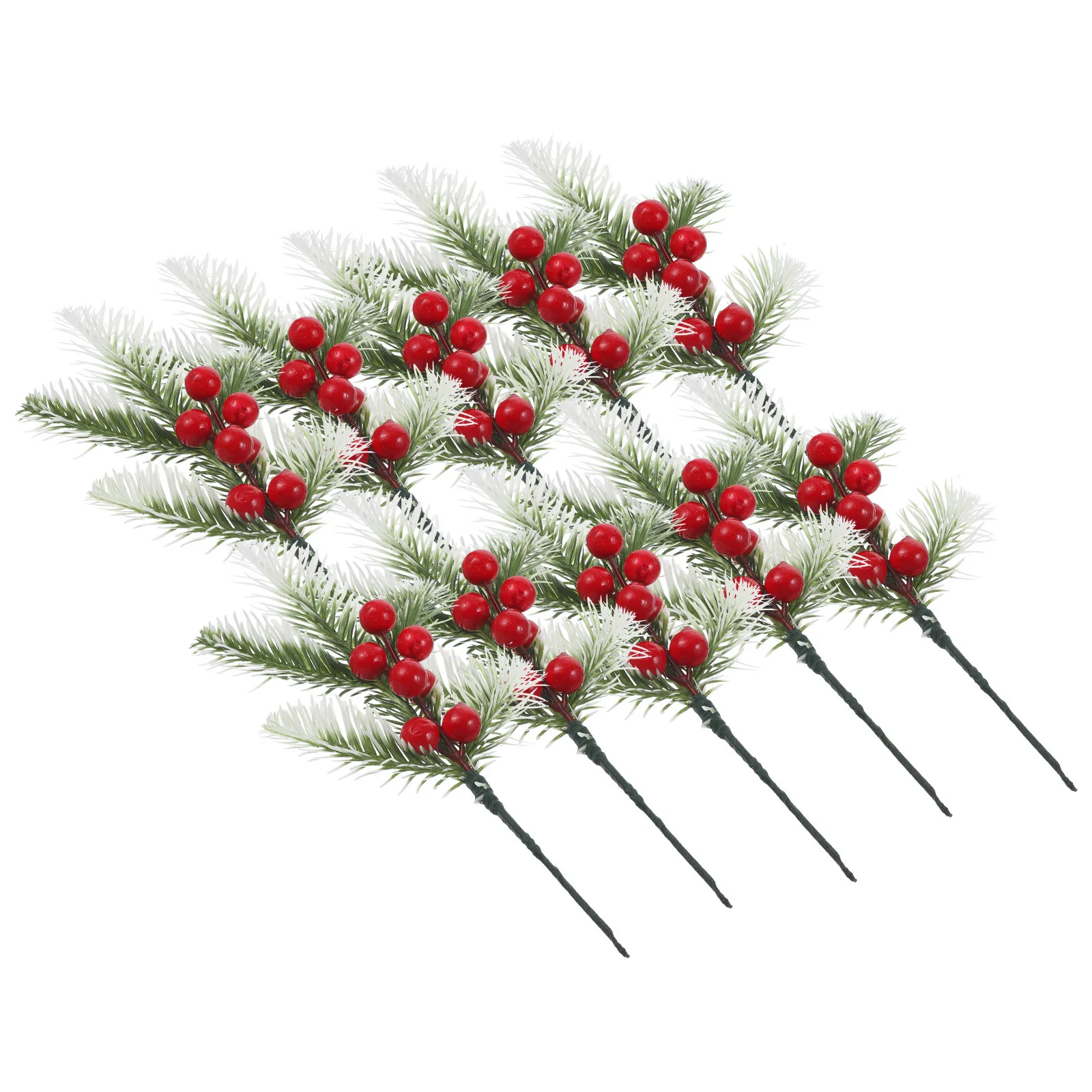 

10 Pcs Christmas Cuttings Decorations Fake Berry Simulated Picks Stems Pvc Artificial