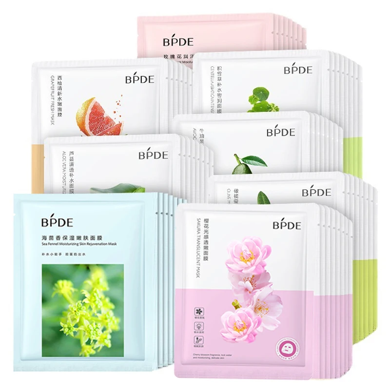 Face Mask Sakura Centella Olive Aloe Facial Masks Moisturizing Anti-aging Nourishing Face Sheet Mask For Skin Care
