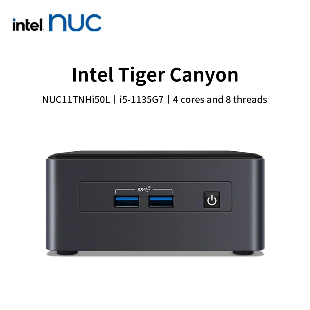 Intel NEW Mini PC Tiger Canyon 4 Core i5-1135G7 i5-1145G7 Processor NUC11TNKi5 Windows 10 Desktop Pc Gamer Office Dual HDMI WIFI