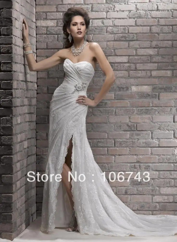 

free shipping 2016 new style Sexy bride wedding Custom sizes lace flowers lace up princess wedding dress