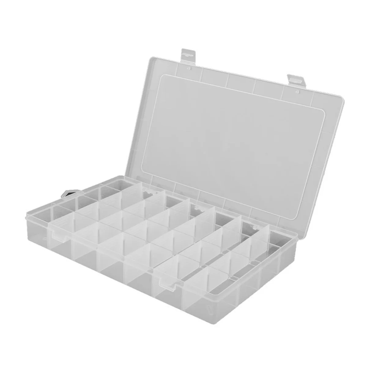 

28- Grid Organizer Container Box Storage Box Case with Adjustable Dividers for Earring Ring Bracelet Necklace Storage