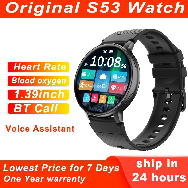 

Original S53 Smart Watch Women 1.39'' Bluetooth Call Blood Pressure Oxygen Heart Rate Monitor Menstrual Cycle Smartwatch