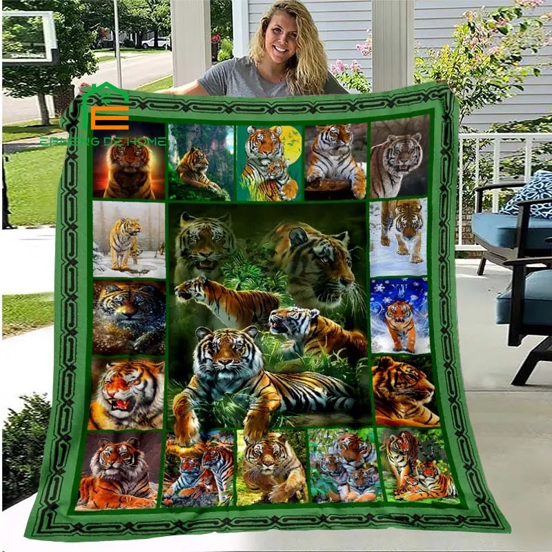 

3D High Quality Animal Tiger Soft Throw Blanket Bedding Flannel Living Room/Bedroom Warm Blanket for Kids, Adults, Elderly