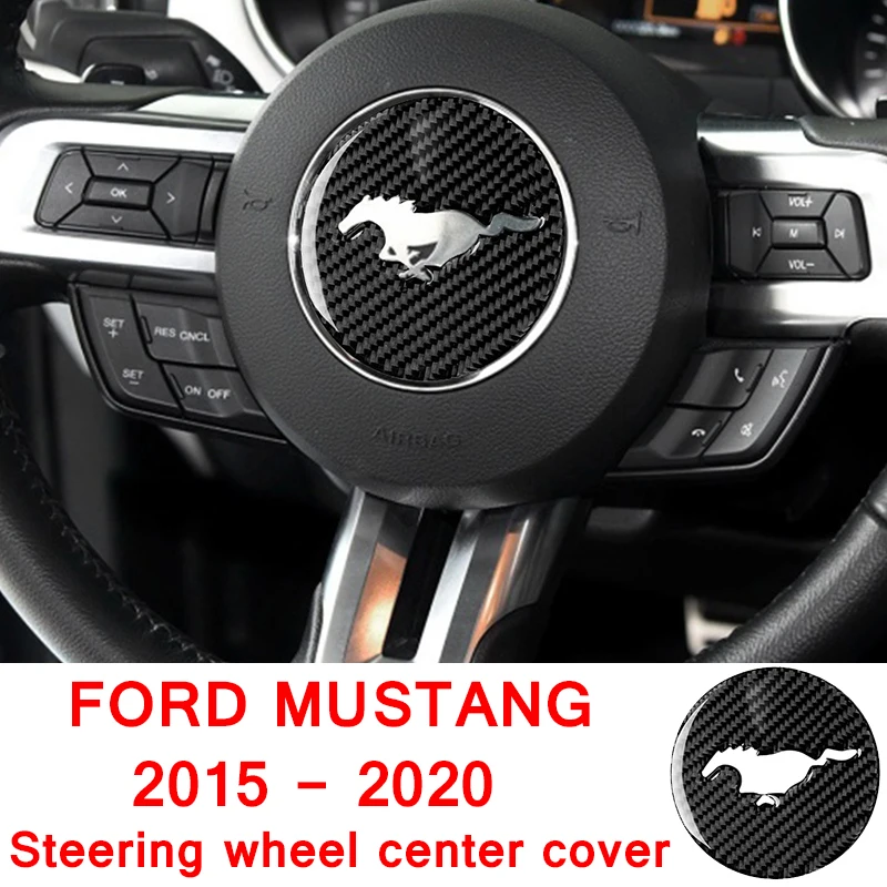 

Трехцветный декоративный чехол на руль из углеродного волокна, автомобильные наклейки для Ford Mustang 2015 2016 2017 2018 2019 2020