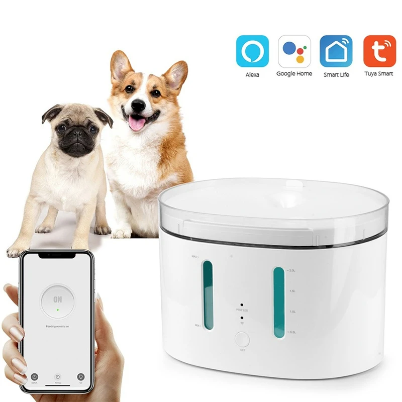 

WIFI Tuya smart Cat Fountain Dispenser Dog Circulates Drinking Bowl Filters Mute Dog Water Dispensers Cat Water Fountain Feeder