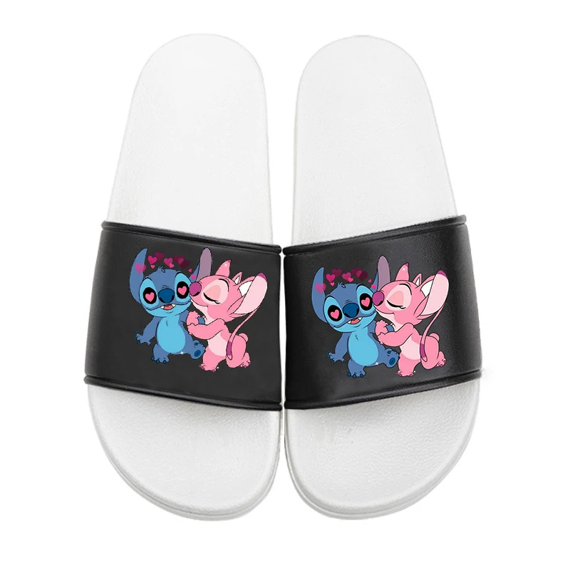 Disney Stitch Couple Women Slides Slippers Girls Home Slipper Summer Men Indoor Outdoor Flip Flops Female Soft Big Size 35-46