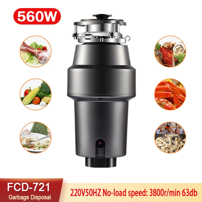 

560W Food Garbage Disposal Crusher Waste Disposer Food Residue Garbage Processor Grinder Kitchen Appliances