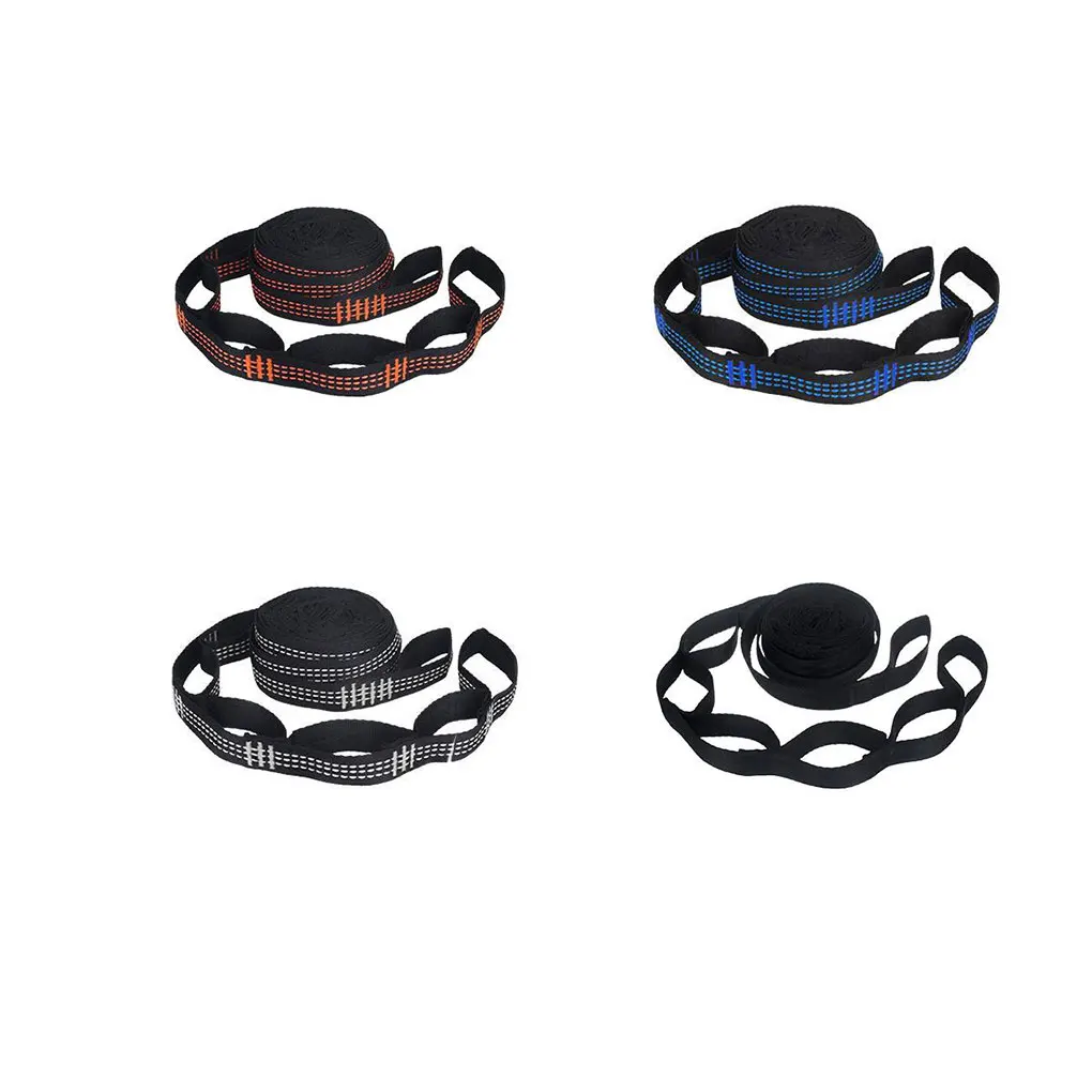 

2 Pieces Hammock Strap Foldable 5 Ring Adjustable Flexible Colorful Camping Replaceable Straps Accessories Orange