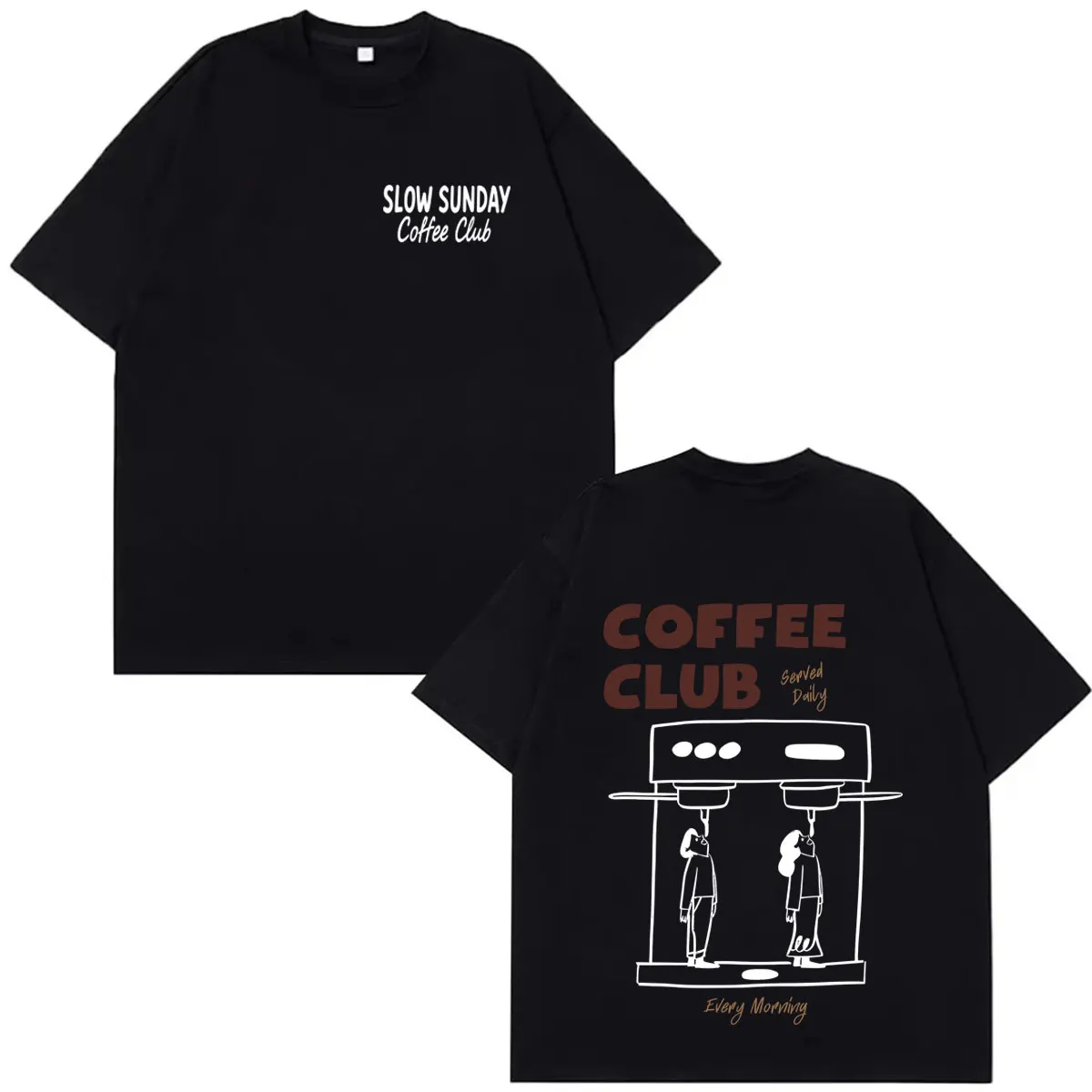 Футболка Slow Sunday Coffee Club для мужчин и женщин, модная футболка с графическим рисунком, классические хлопковые футболки унисекс в стиле хип-хоп, уличная одежда для подростков (art.: 3920db4e1c3a3) - 3920db4e1c3a3