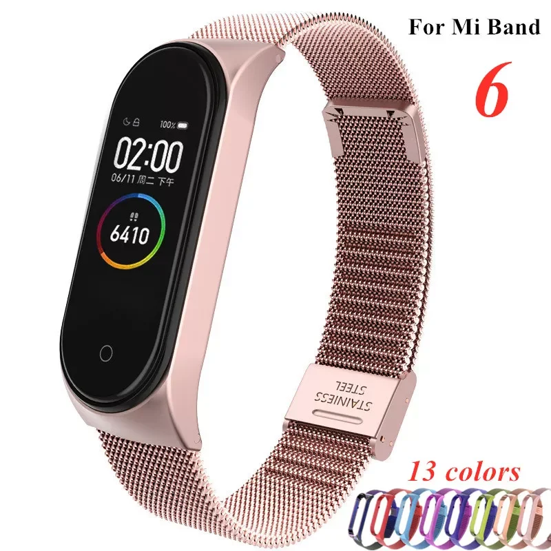 

Strap For Xiaomi Mi Band 6 Wrist Metal Bracelet Screwless Stainless Steel MIband for Mi Band 6 Strap Wristbands