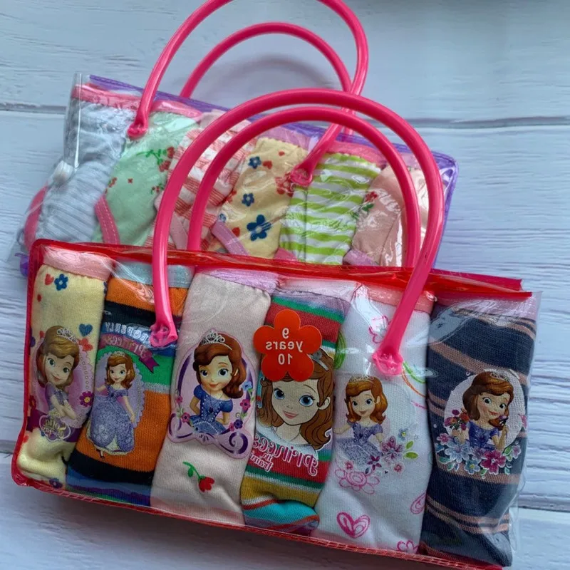 Disney Cartoon Kids Cotton Briefs Girl Princess Elsa Ana Sofia Design Healthy Underwear Boys Cars Mickey Breathable Underpanties