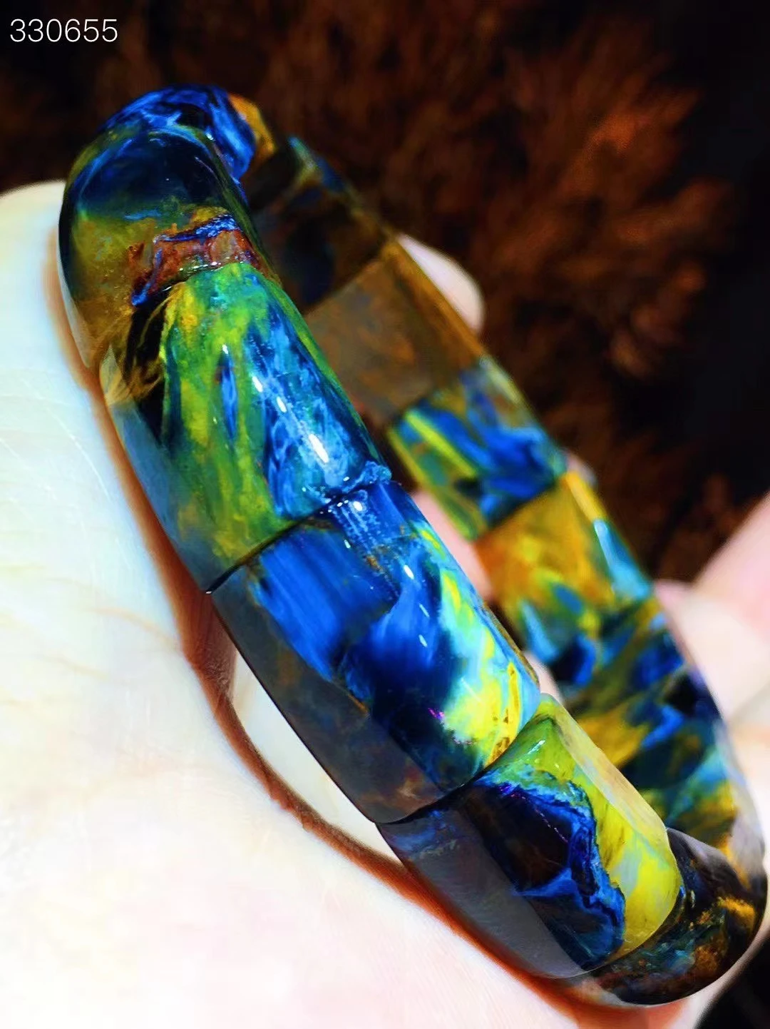 

Натуральные Синие пьестерситовые прямоугольные бусины браслет ювелирные изделия 15,3x11,3x7,5 мм из пьестерсита Намибии AAAAAA