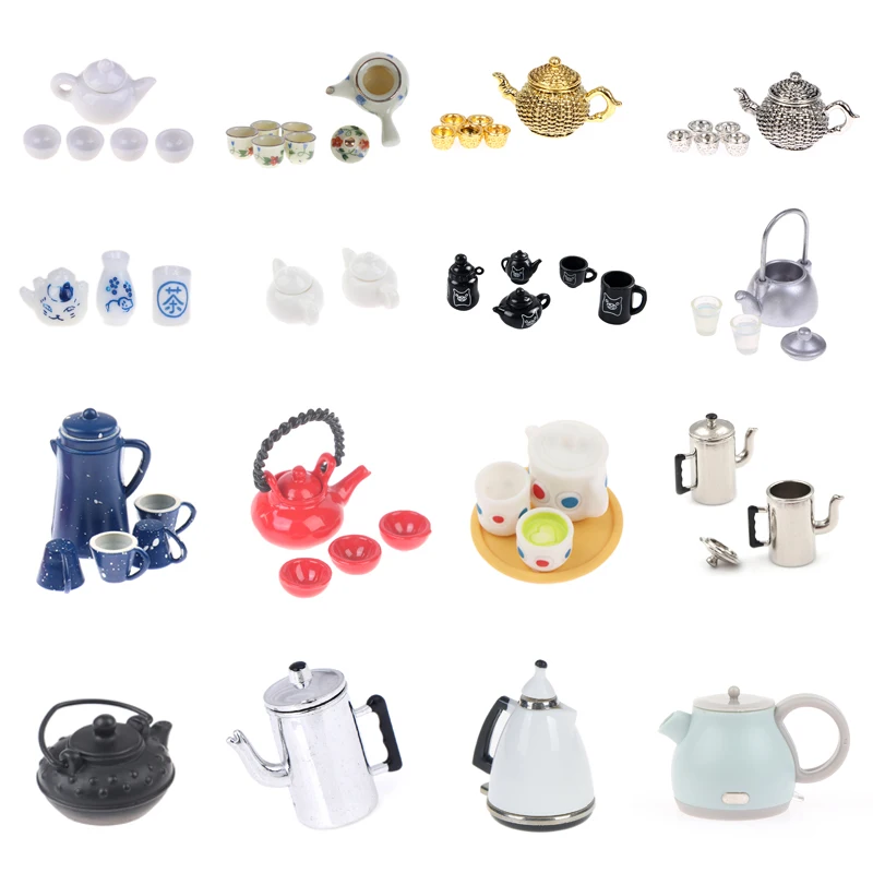 1 шт./1 комплект металлический чайный набор 1: 12 миниатюрная мебель для кукольного