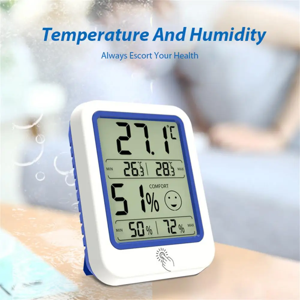 

Многофункциональный Термометр-Гигрометр, автоматический электронный датчик температуры и влажности, большой ЖК-дисплей с высоким разреше...